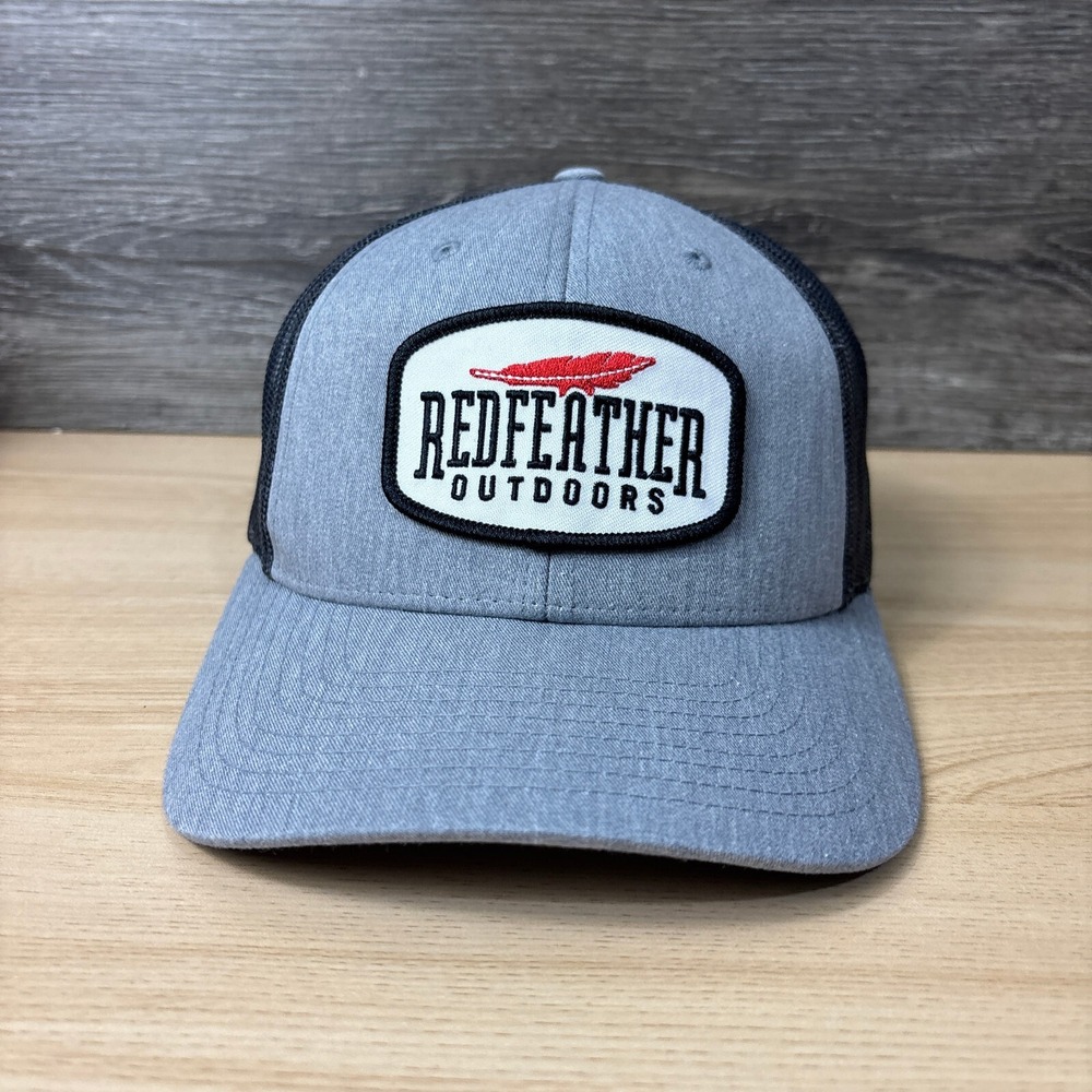 Redfeather Outdoors Hat Cap Snap Back Gray Patch Logo Adjustable